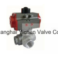 Pneumatic Threaded Tee Ball Valve (Q614(5)F)